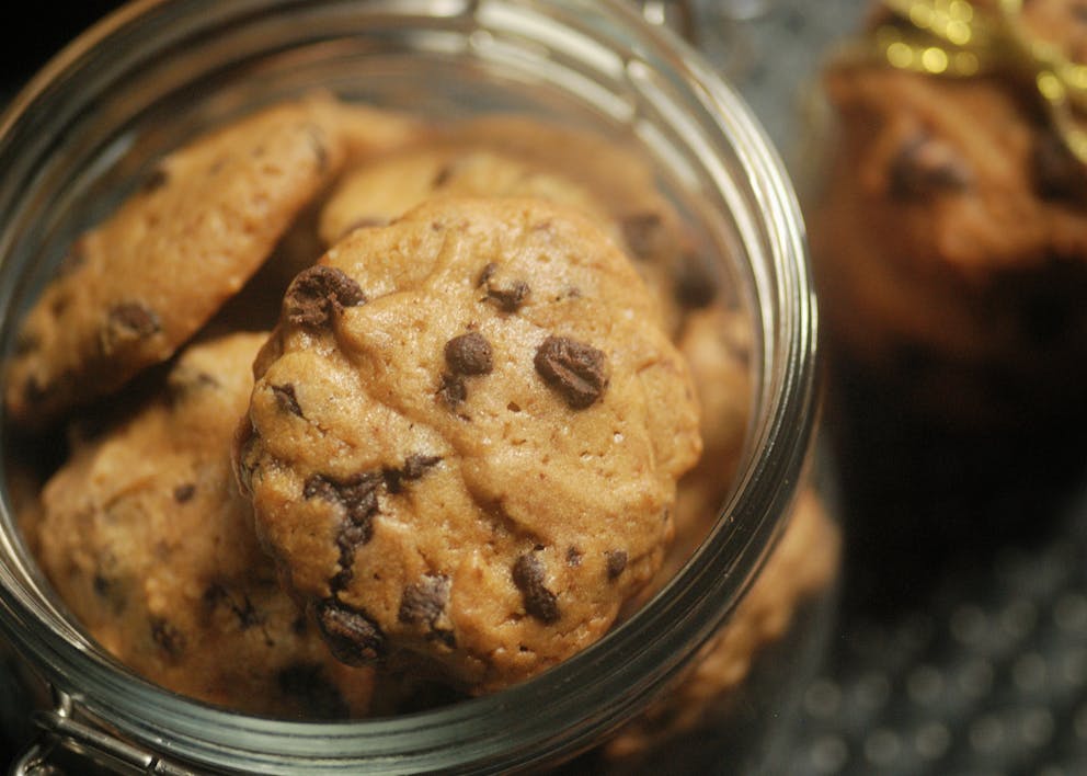 low-carb cookies in jar