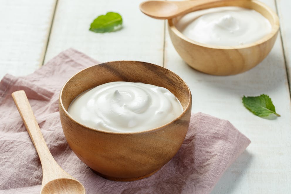 Homemade yogurt in a bowl