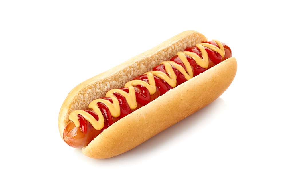 Hot dog in a bun