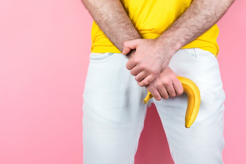 Man holding a banana