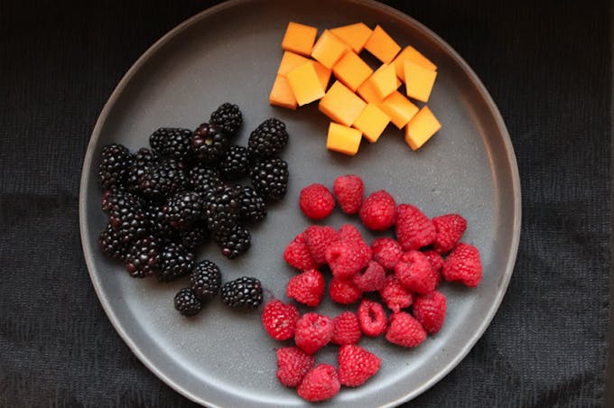 Carbs - butternut squash, raspberries, blackberries