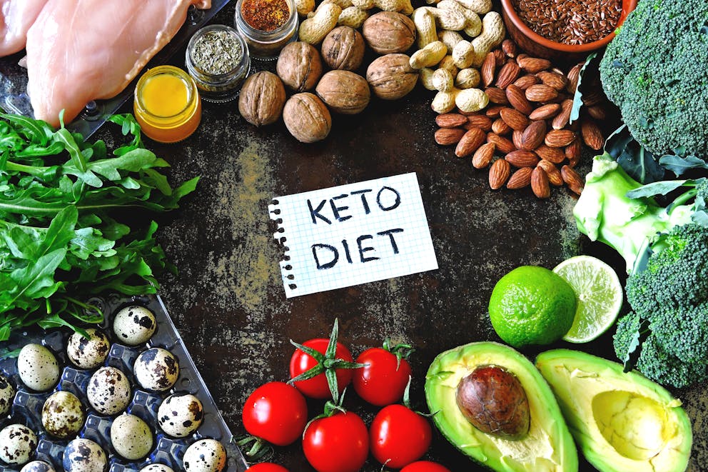 Ketogenic foods on a table