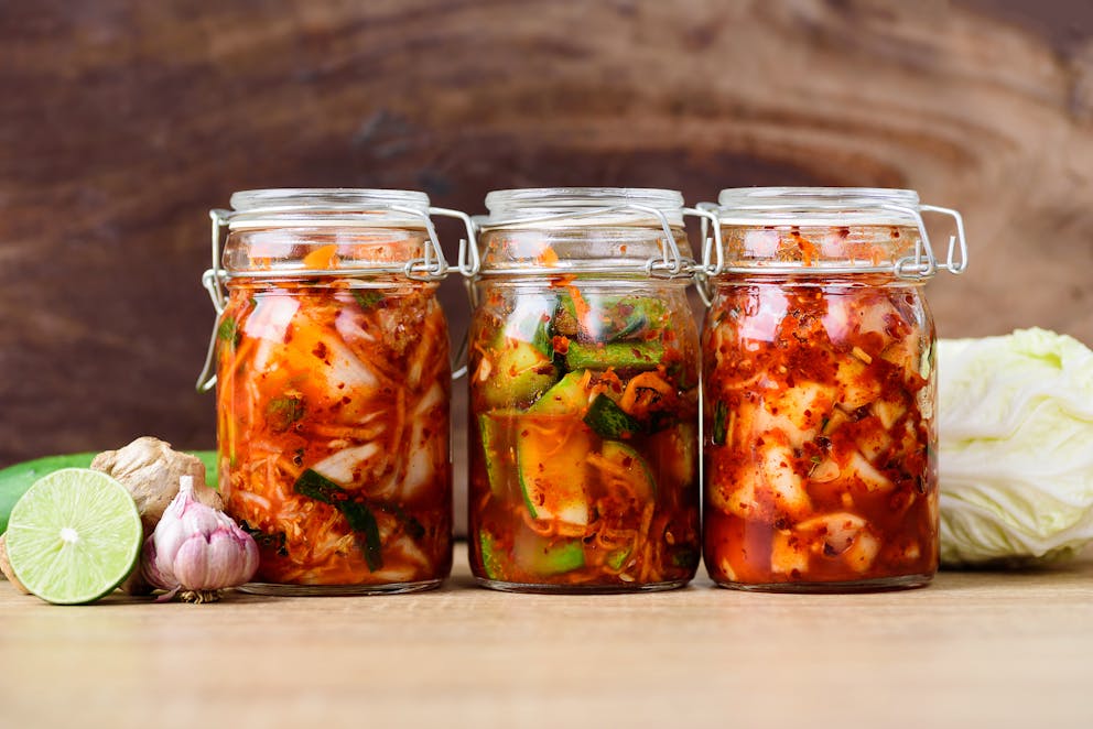 Jars of kimchi