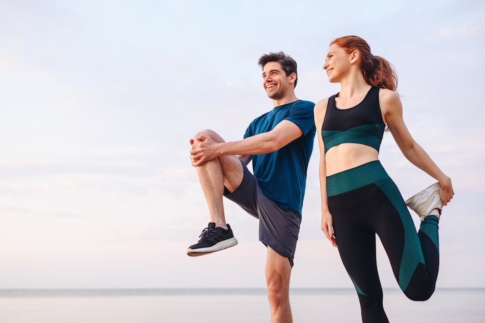 Couple exercising