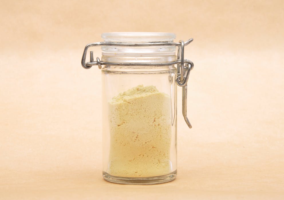 Lupin flour in a jar