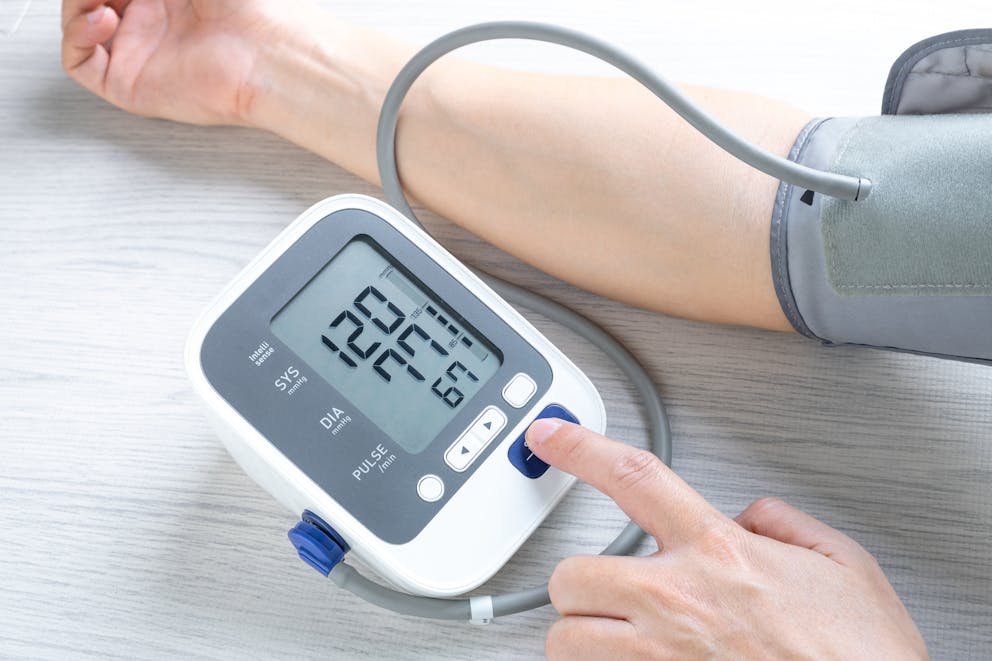Checking blood pressure monitor
