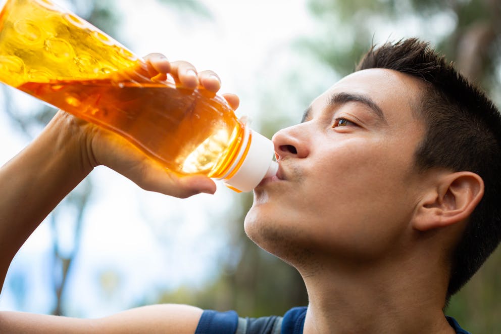 Man drinking water