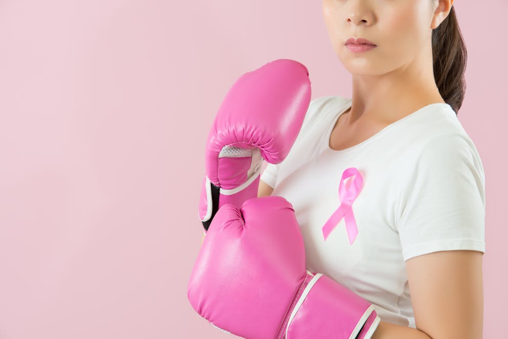 boxing gloves fighting breast cancer