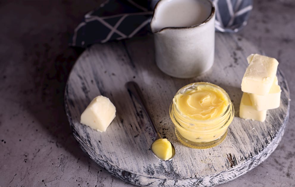 butter and ghee on table