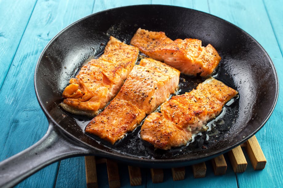 Pan-seared salmon filets