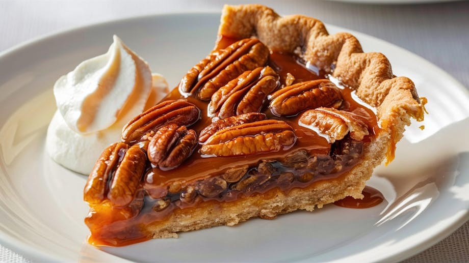 Slice of pecan pie