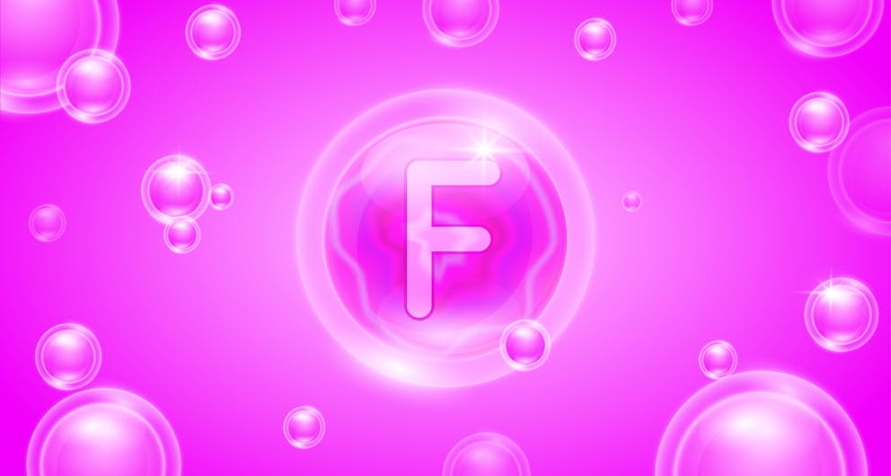 Pink letter F vitamin concept