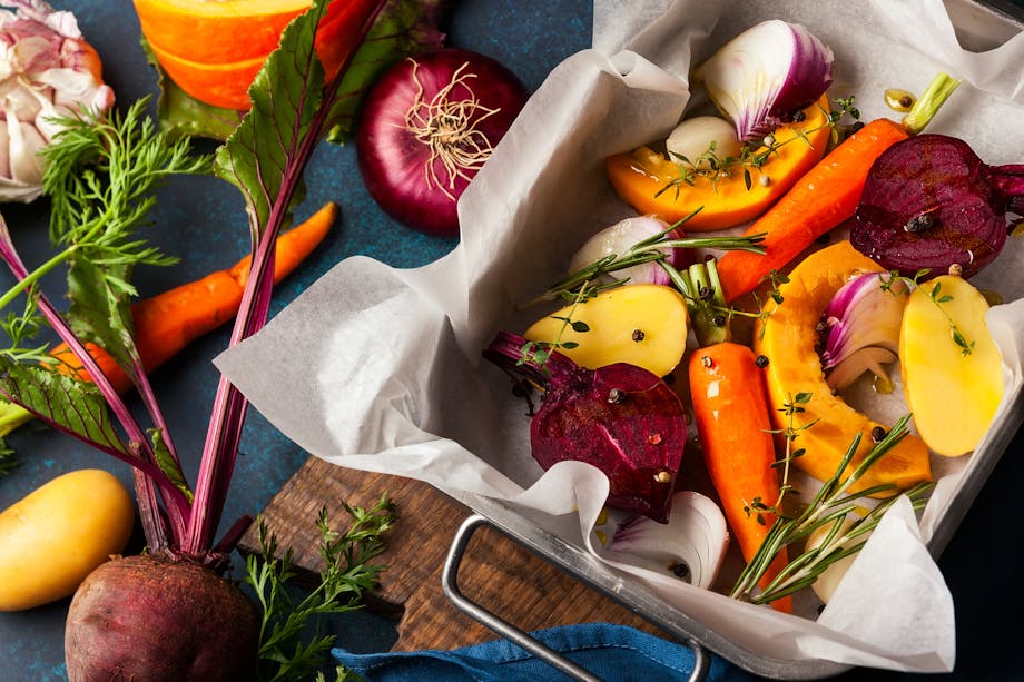 Preparing roasted vegetables