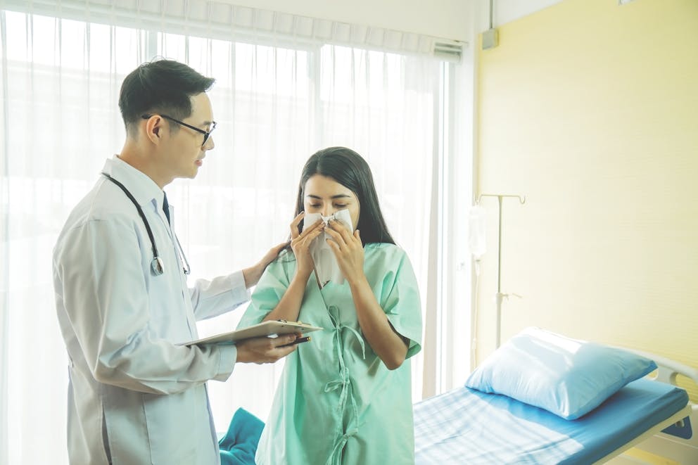 Woman getting a checkup