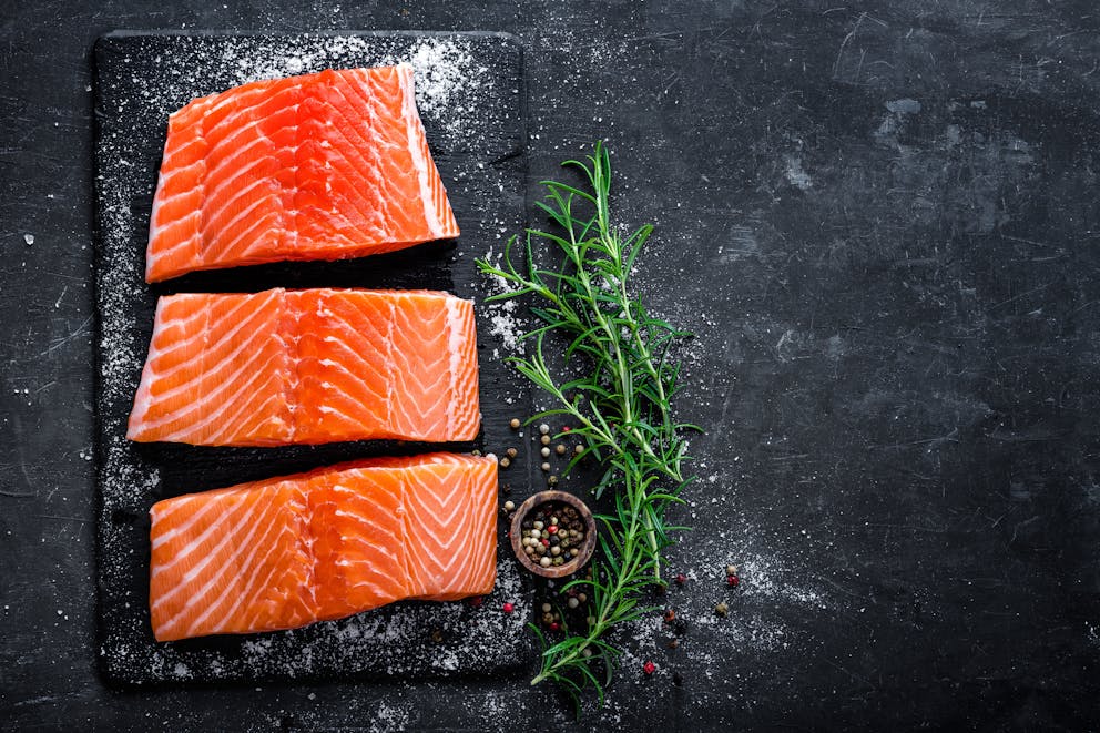 Raw wild-caught Atlantic salmon