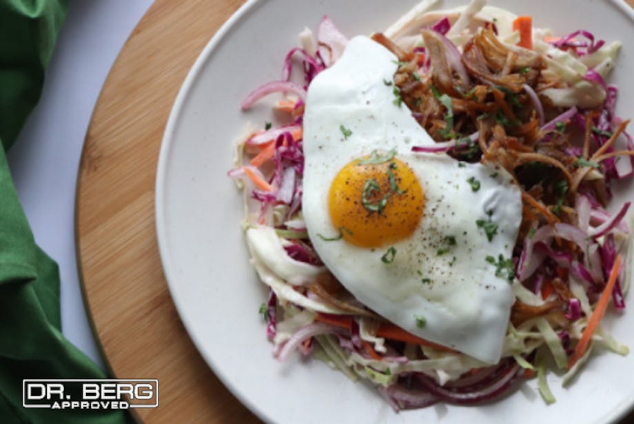 Pulled pork fried egg coleslaw