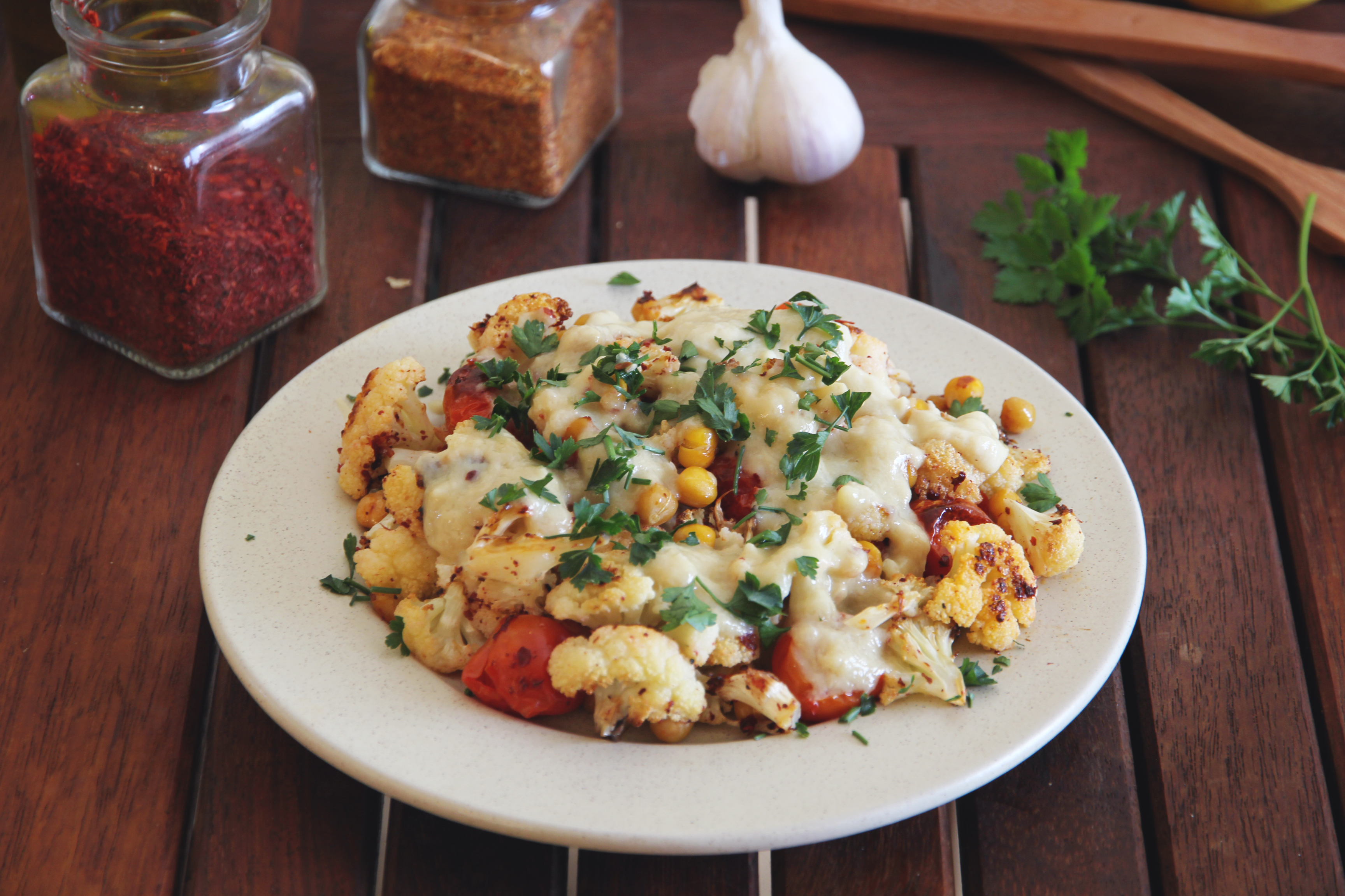 cauliflower tahini salad