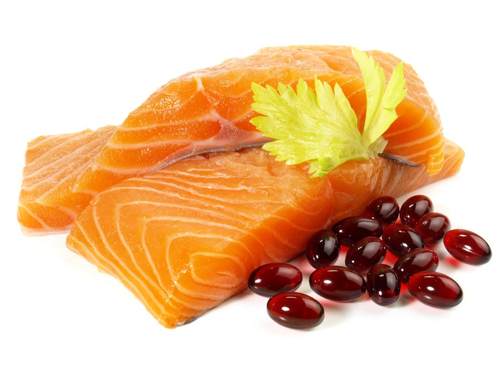 Salmon with astaxanthin supplements