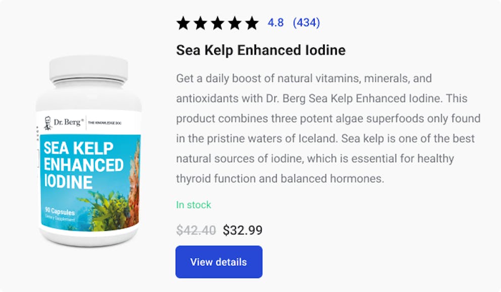 sea kelp enhanced iodine