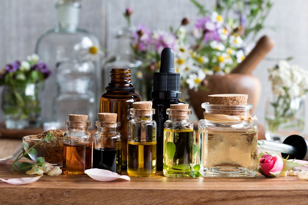 Selection of different essential oils
