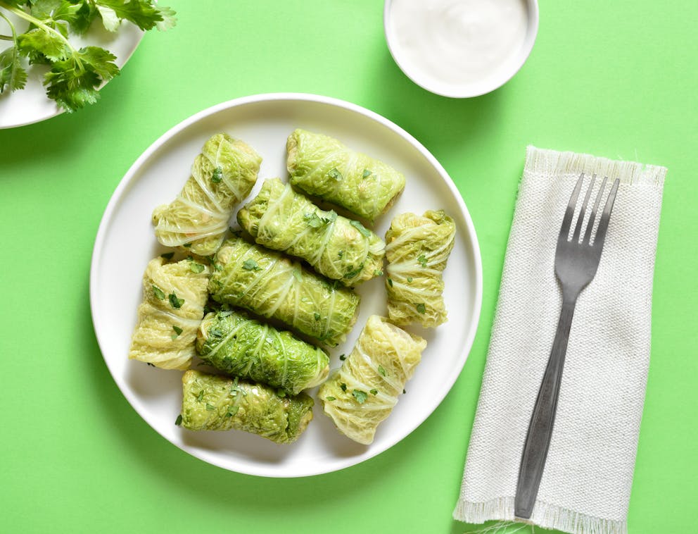 Cooked cabbage rolls