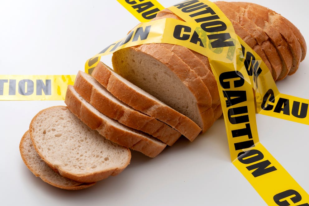 Sliced bread with caution tape