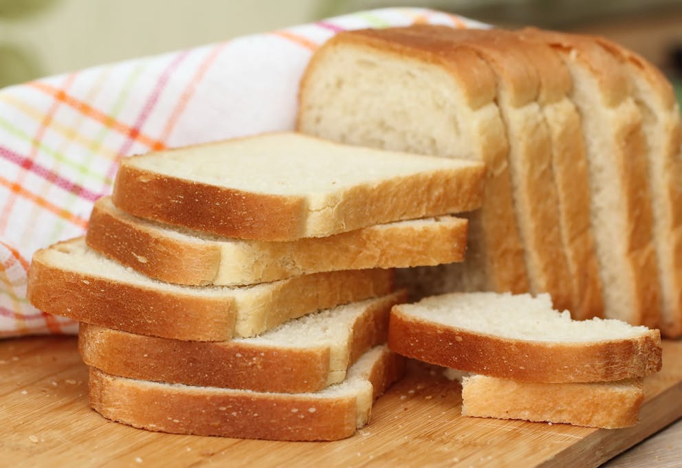 Sliced white bread