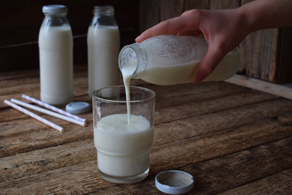 small glass of kefir