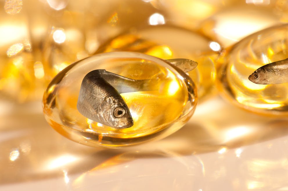 Fish oil capsule with herring