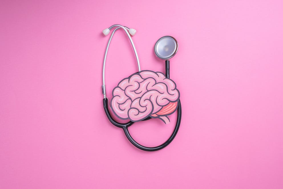 Healthy brain concept with stethoscope