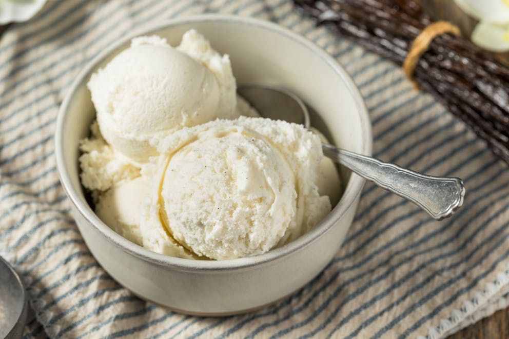 Homemade vanilla ice cream