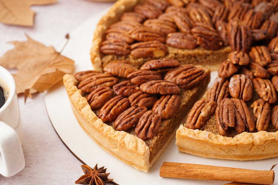 Slice of pecan pie