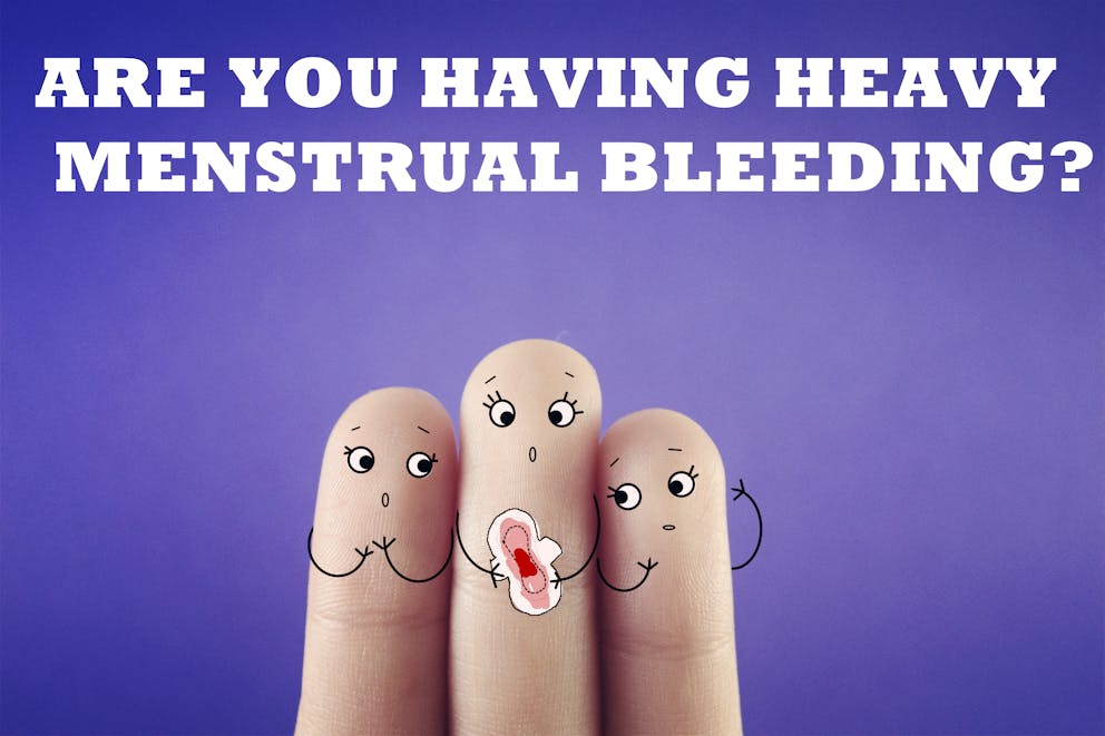 Heavy menstrual bleeding illustration