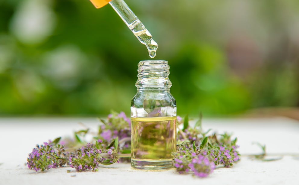 Thyme oil in dropper