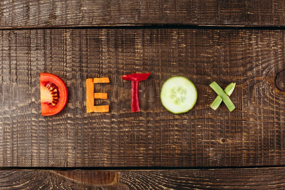 Detox written in vegetables