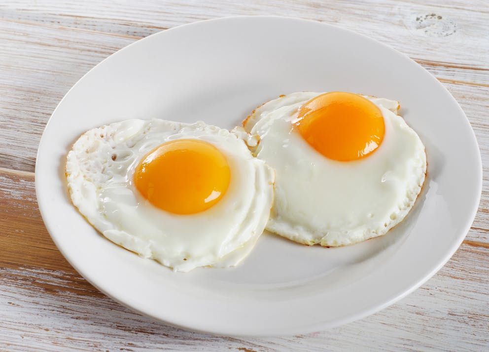 Fried eggs on a plate