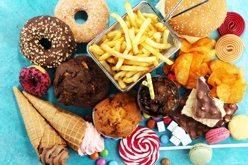 Selection of junk foods
