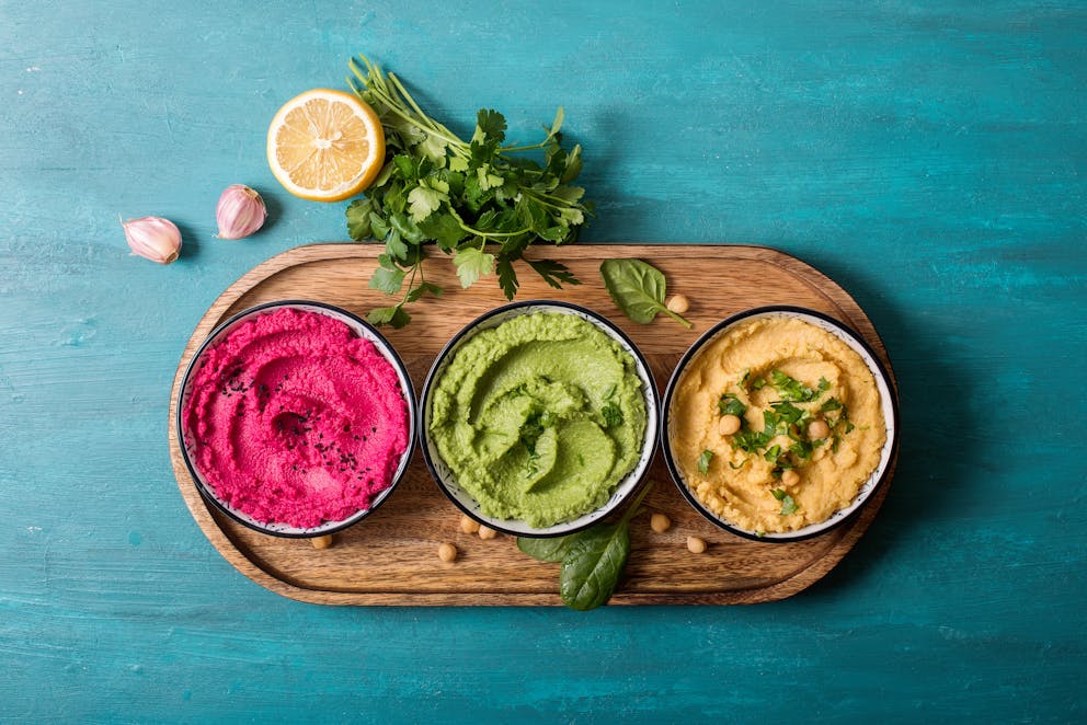 Variety of keto hummus