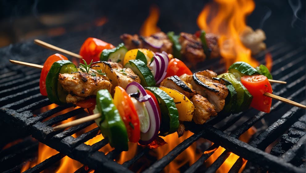 Skewers on the grill