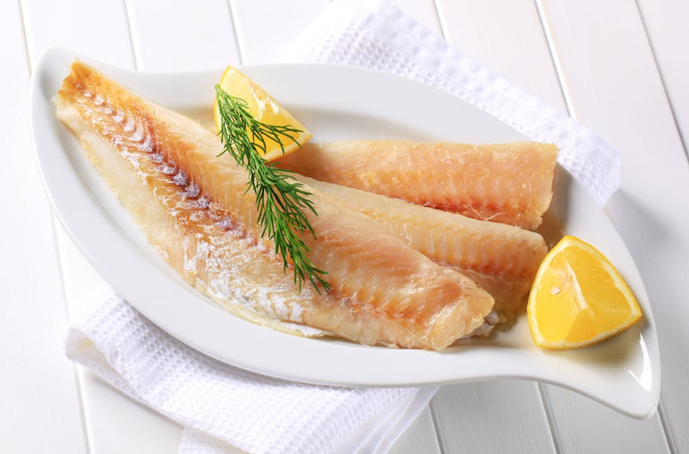 Fresh fish filets with lemon