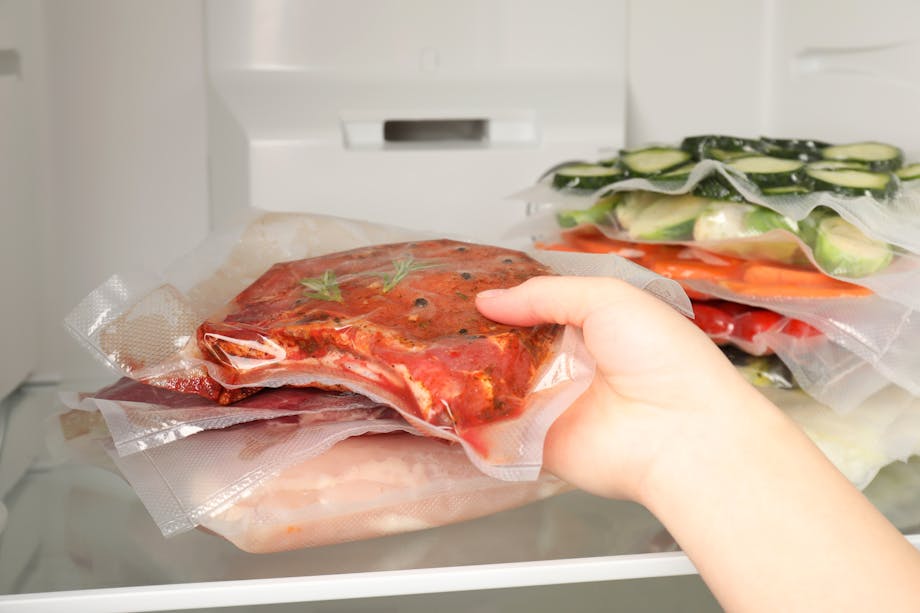 Vacuum packs in the fridge