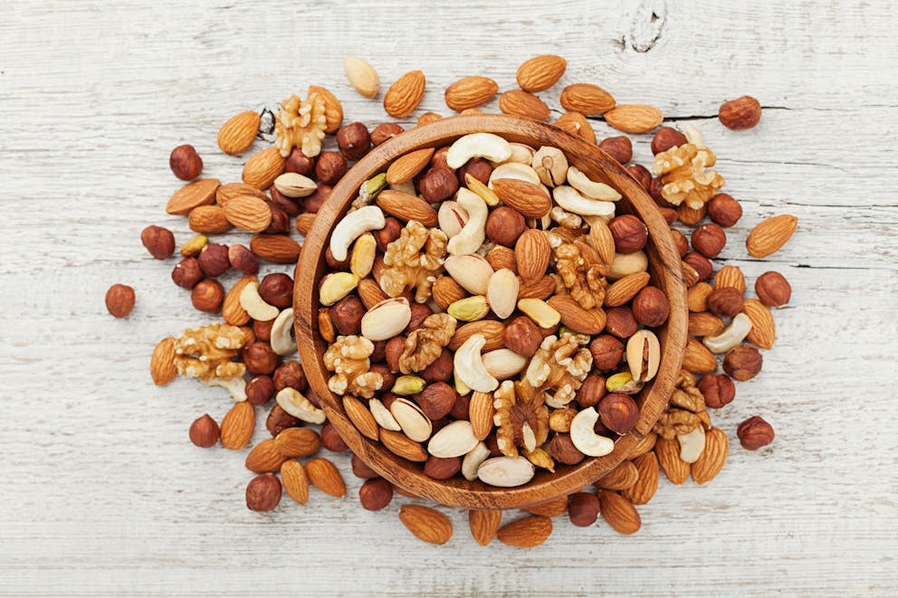 Bowl with a variety of nuts