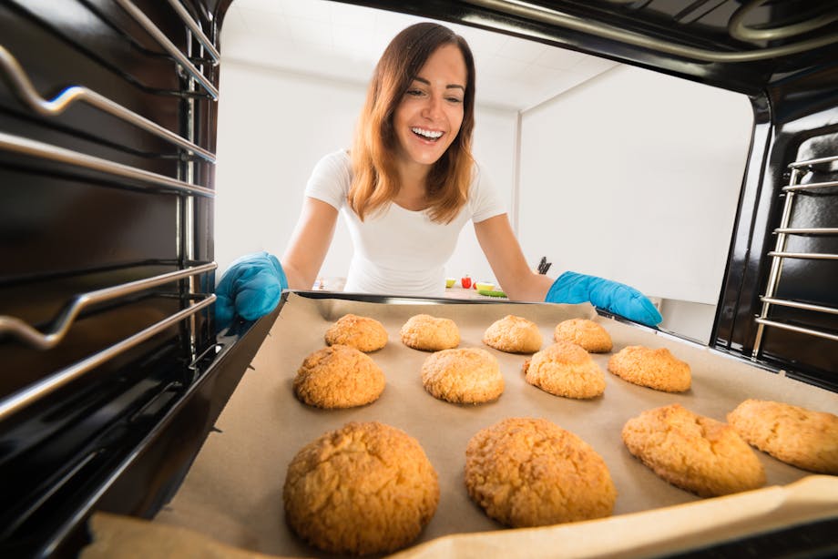 Woman baking cookies