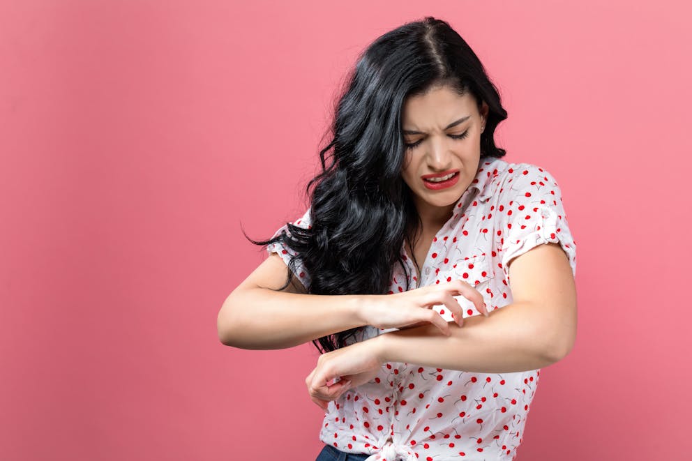 Woman with itchy skin