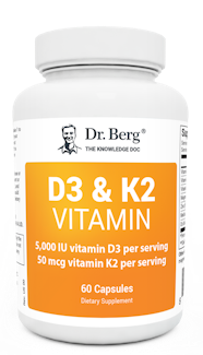 D3 K2 Vitamin 5000 IU 60 Capsules Dr Berg