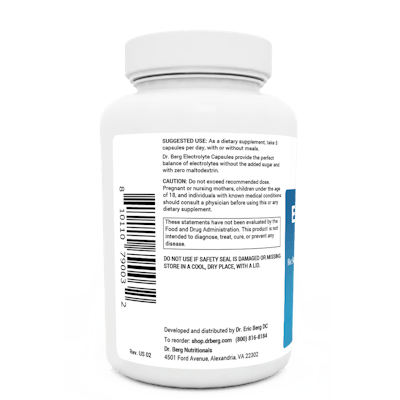 Electrolyte Capsules - 875 mg Potassium Per Serving | Dr. Berg