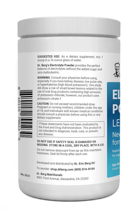 Electrolyte Powder Lemonade 90 servings | Dr. Berg