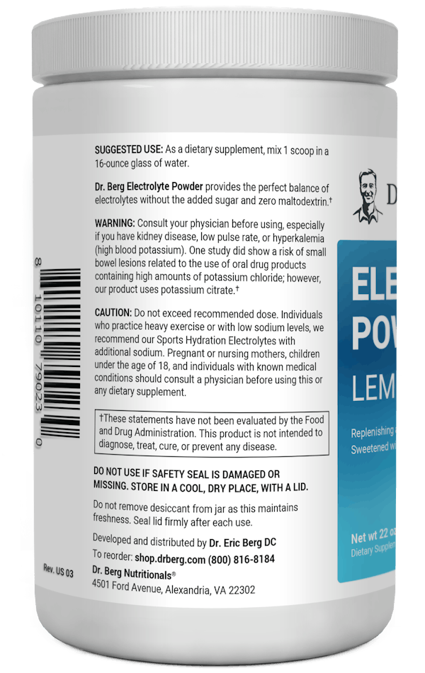 Electrolyte Powder Lemonade 90 servings Dr. Berg