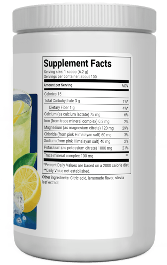 Electrolyte Powder Lemonade 90 Servings Dr Berg 6974