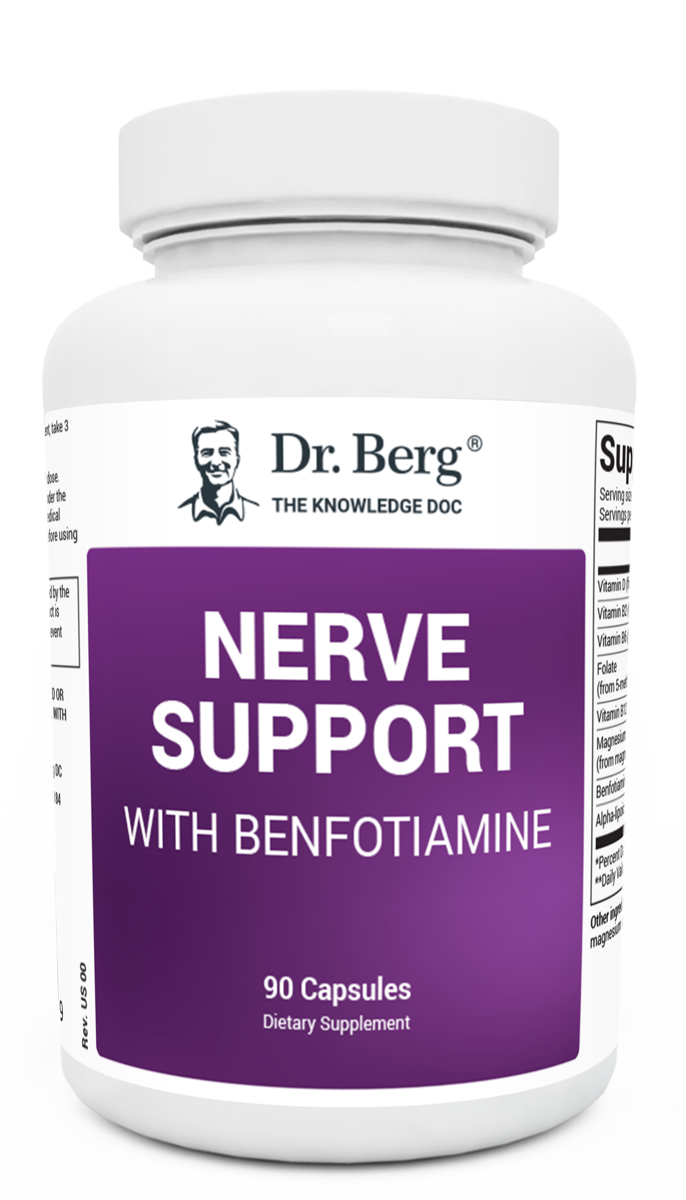 Dr. Berg Nerve Support with 300 mg of benfotiamine 90 Capsules